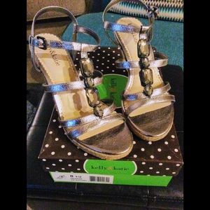 Kelly & Katie jeweled wedge sandals